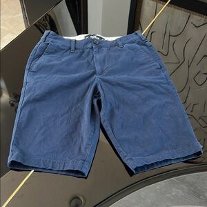 Men’s Hollister Navy Blue Flat Front Shorts 12” Casual Summer Style W29
